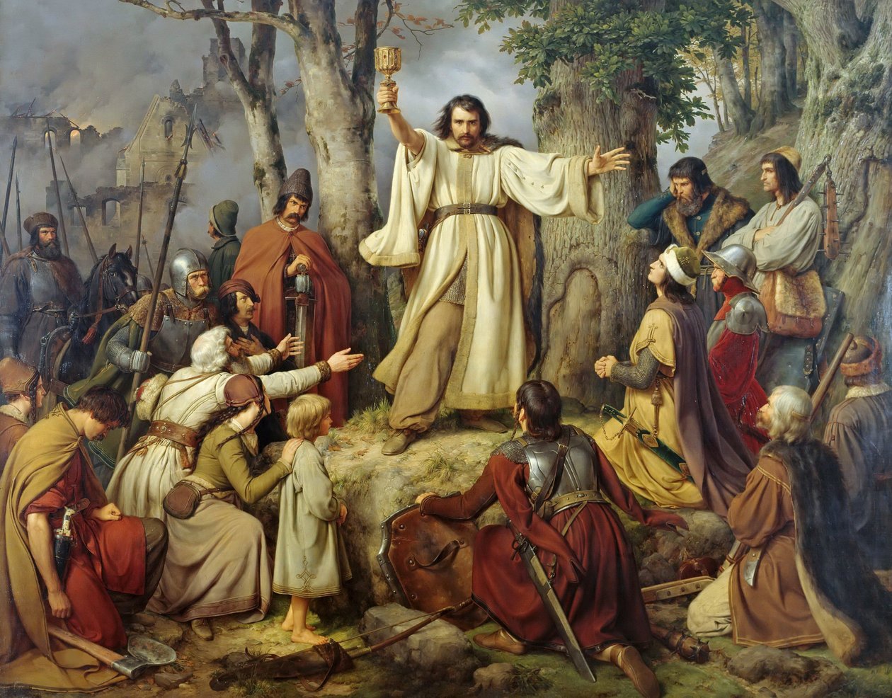 Il Sermone Hussita, 1836 da Carl Friedrich Lessing