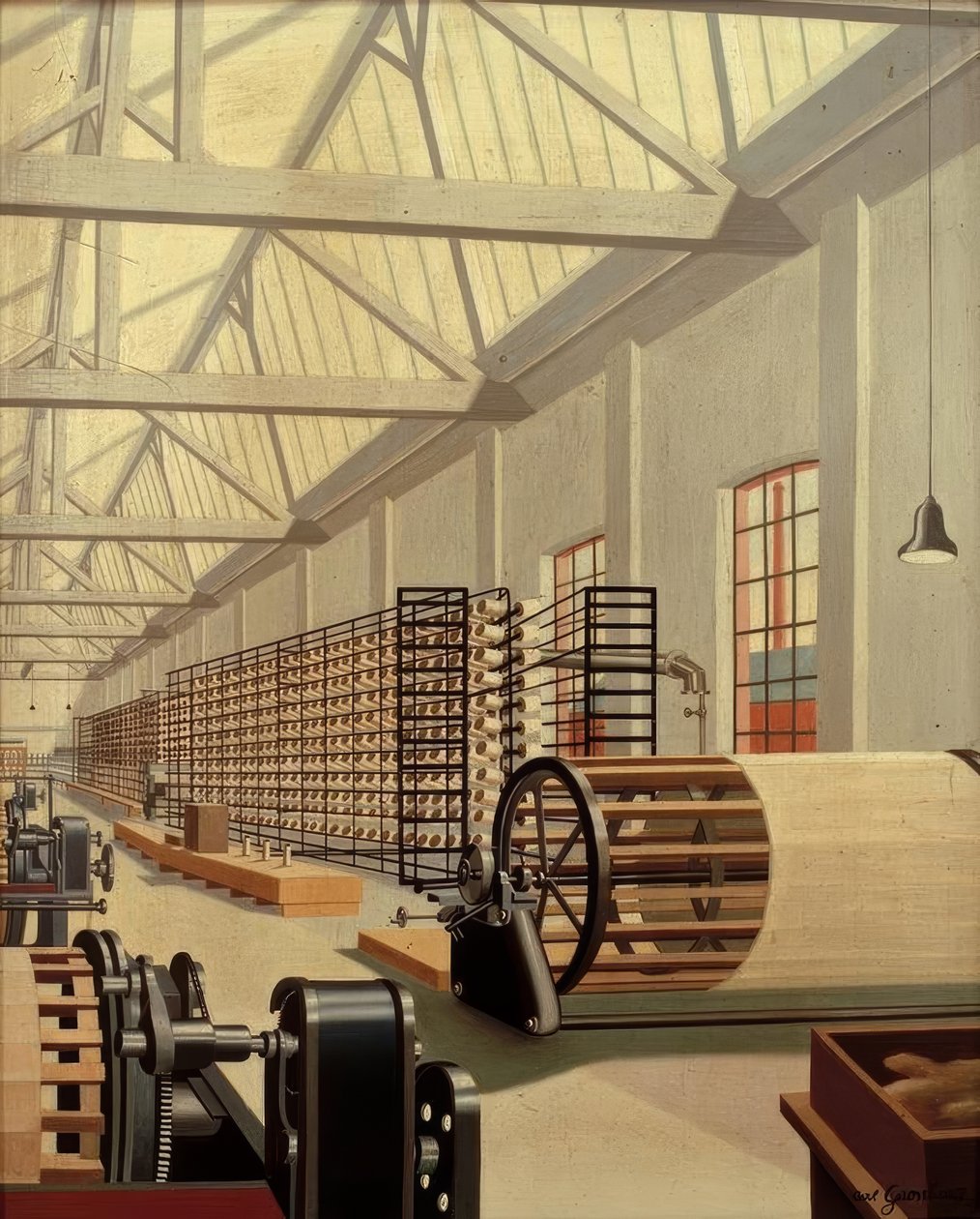 Sala di preparazione (tessitura) da Carl Grossberg