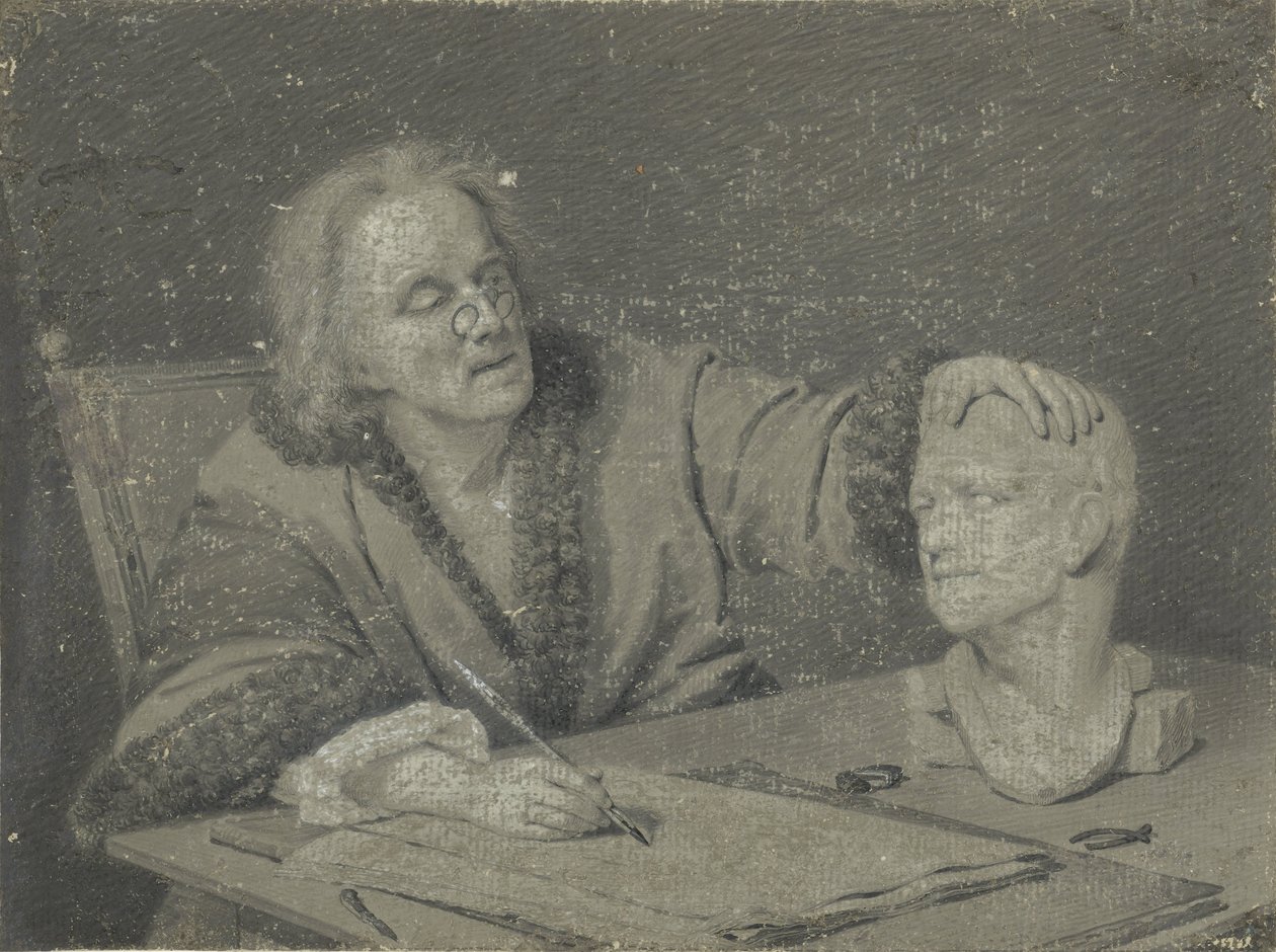 Disegnatore che schizza una testa di gesso da Carl Heinrich Mylius