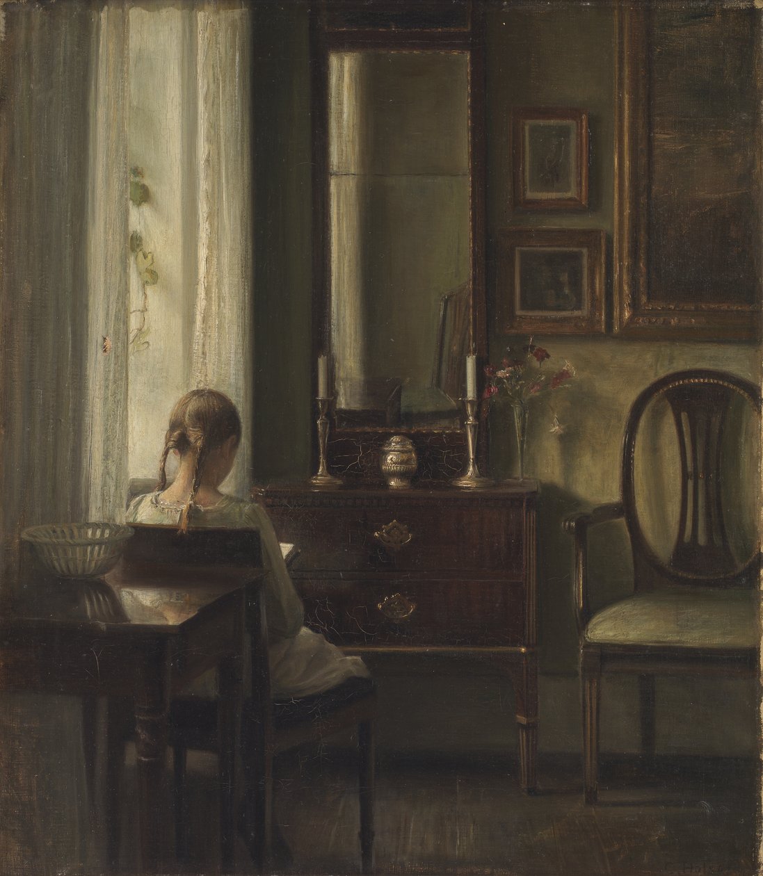 Interno con ragazza che legge da Carl Holsoe