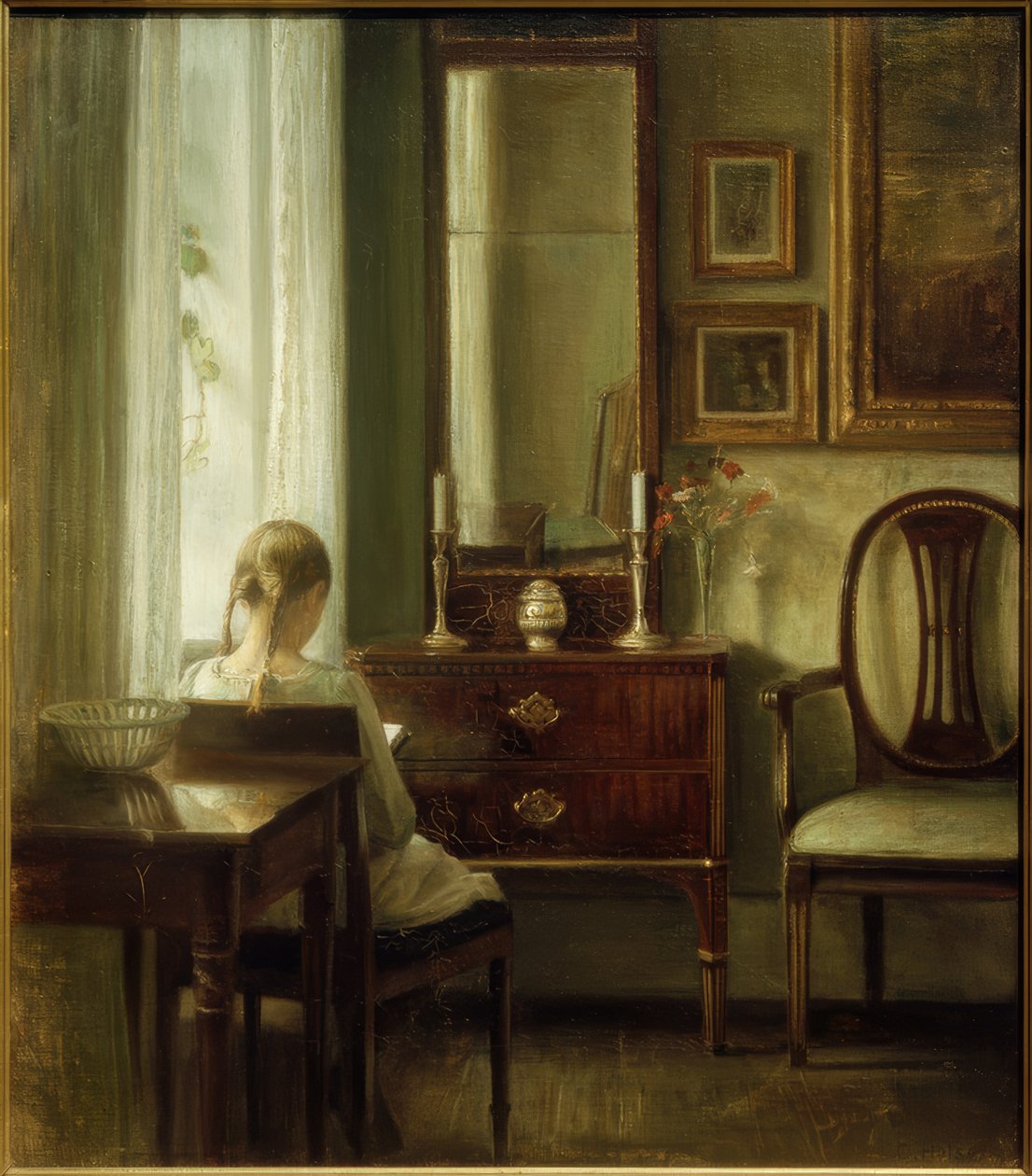 Giovane donna che legge da Carl Holsoe
