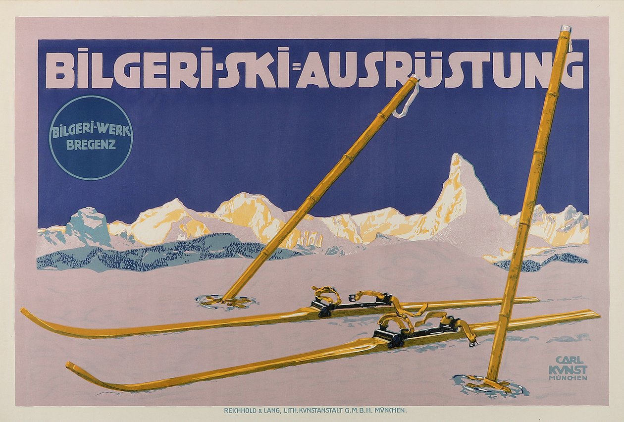 Attrezzatura da sci Bilgeri, c. 1910 da Carl Kunst