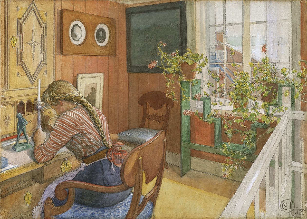 Scrivere lettere, 1912 da Carl Larsson