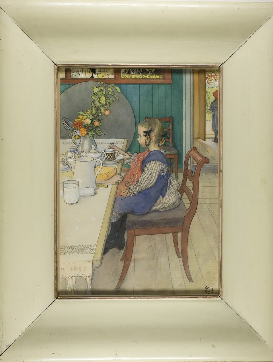 La colazione triste del piccolo Lie-A-Bed da Carl Larsson