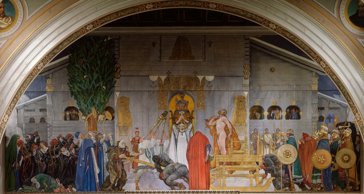 Midvinterblot Sacrificio di Mezzinverno, 1914-1915 da Carl Larsson