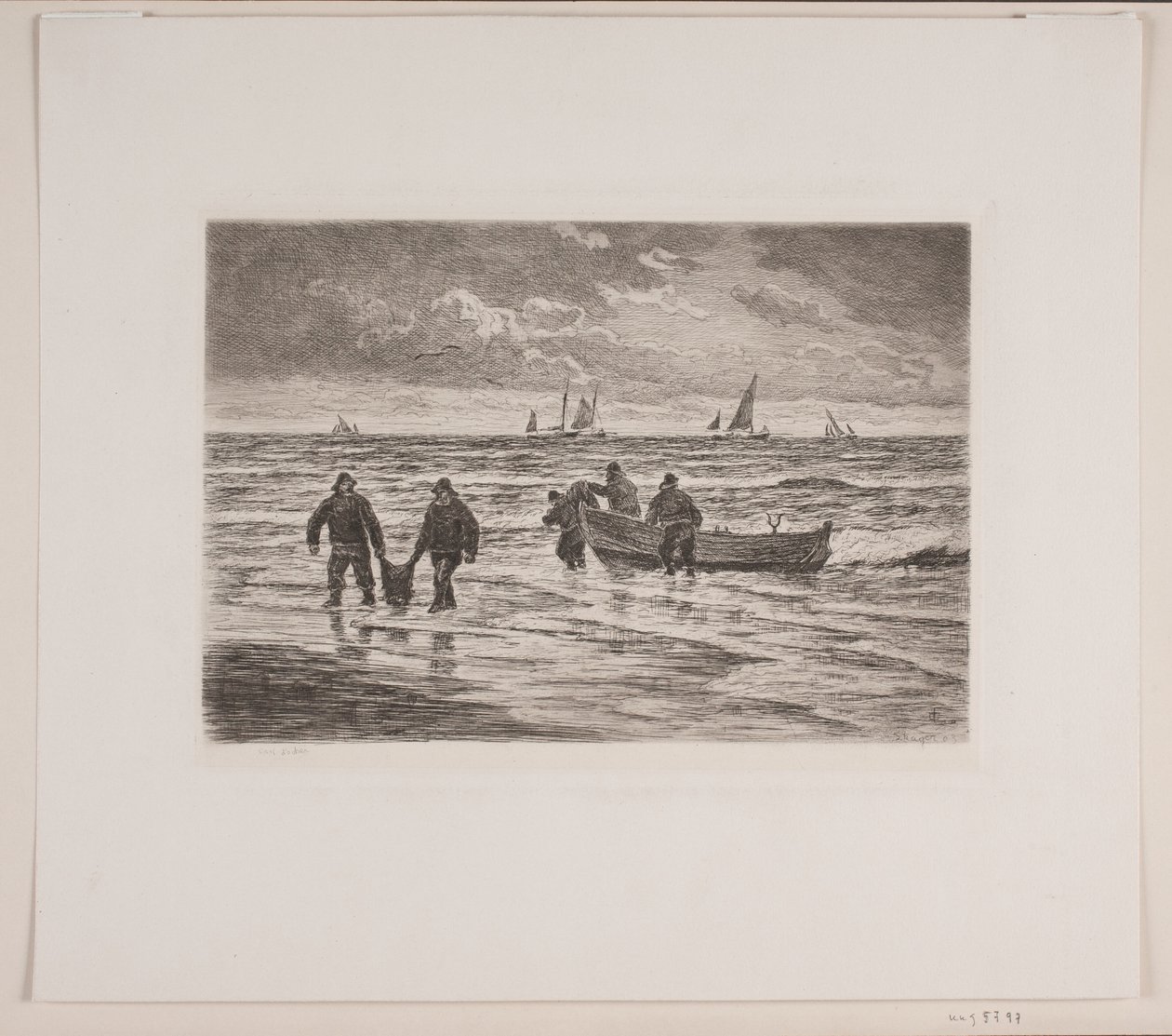 Il pescato portato a terra da Carl Locher