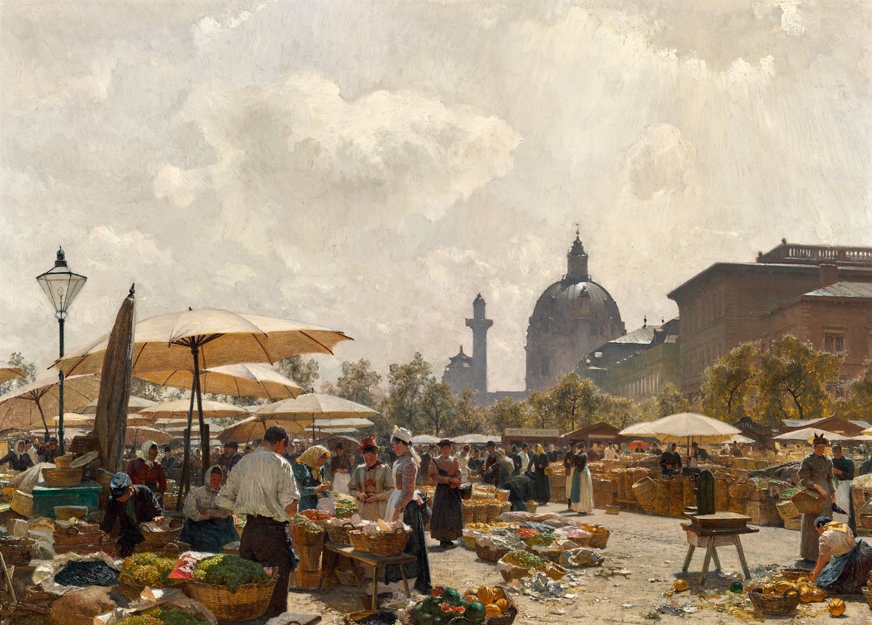 Il Naschmarkt a Vienna da Carl Moll