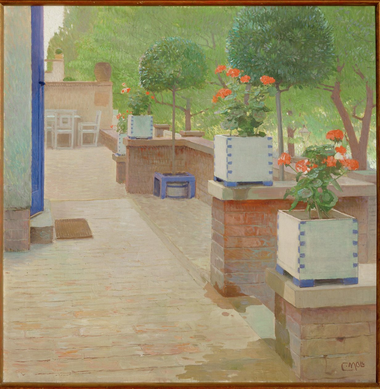 Gartenterrasse - Giardino a terrazza ... (dipinto su tela) da Carl Moll