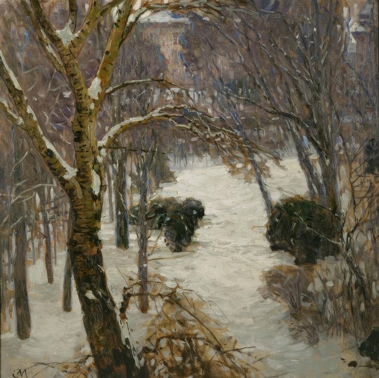 Parco di Heiligenstadt in inverno da Carl Moll
