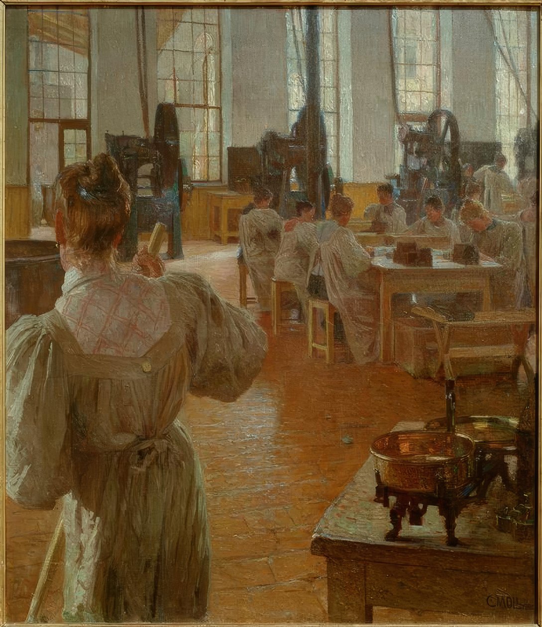 Nella fabbrica di caffè da Carl Moll