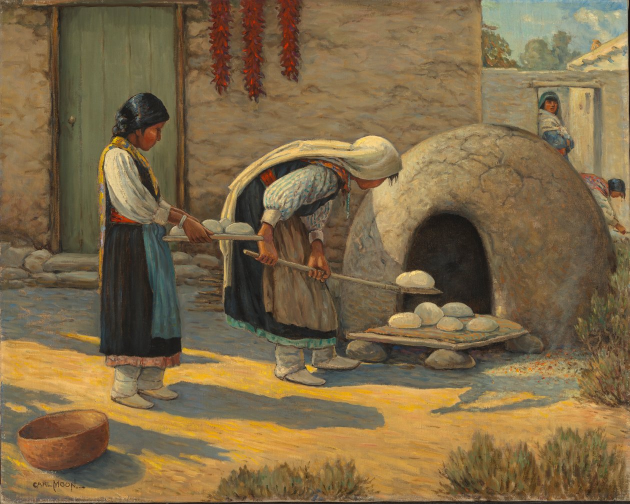 Donne che preparano il pane da Carl Moon