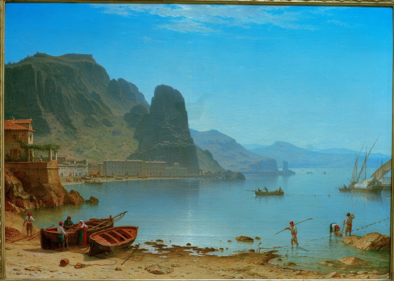 C. Morgenstern, Terracina con scoglio dei pesci da Carl Morgenstern
