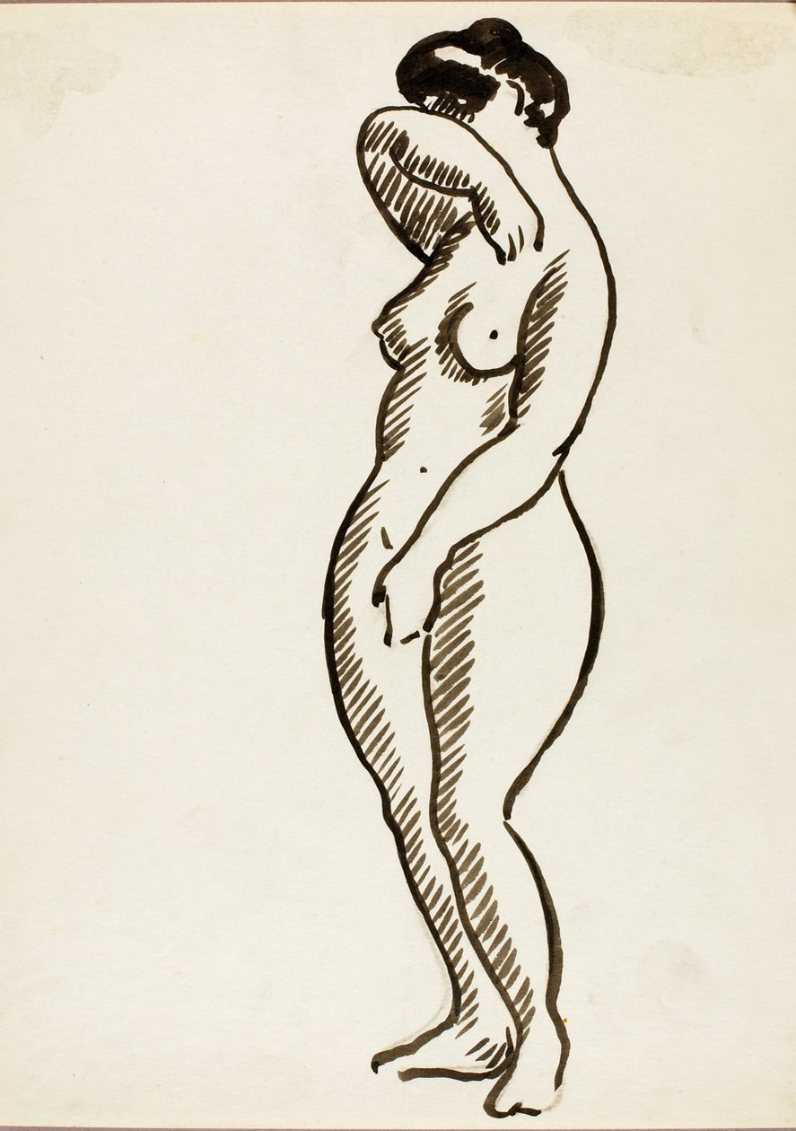 Nudo femminile in piedi da Carl Newman