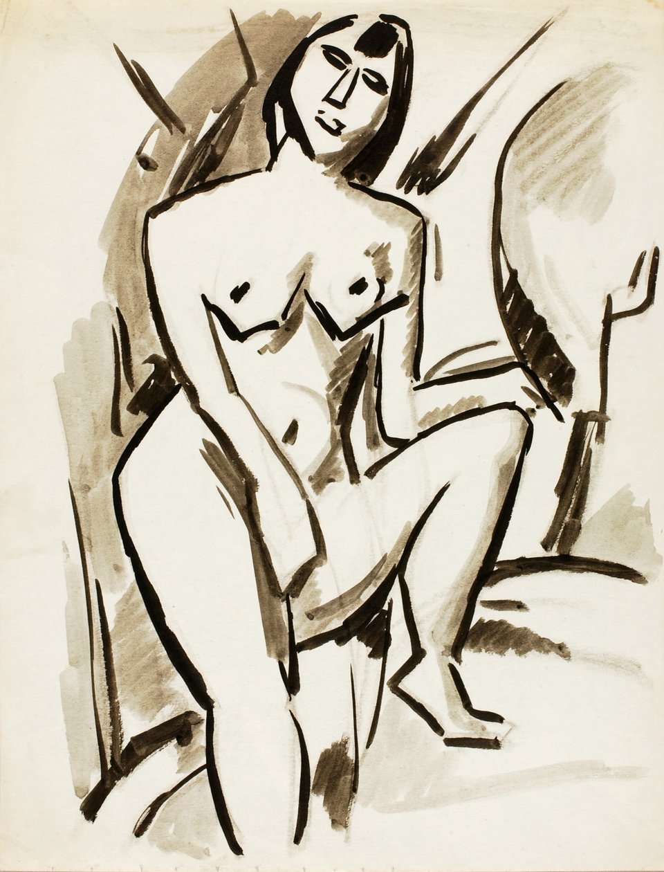 Nudo femminile in piedi da Carl Newman