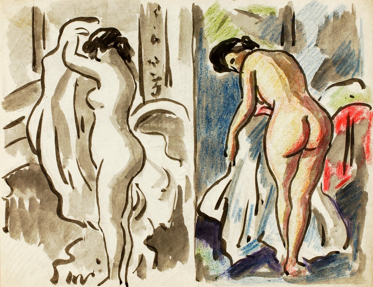 Due nudi femminili in piedi da Carl Newman