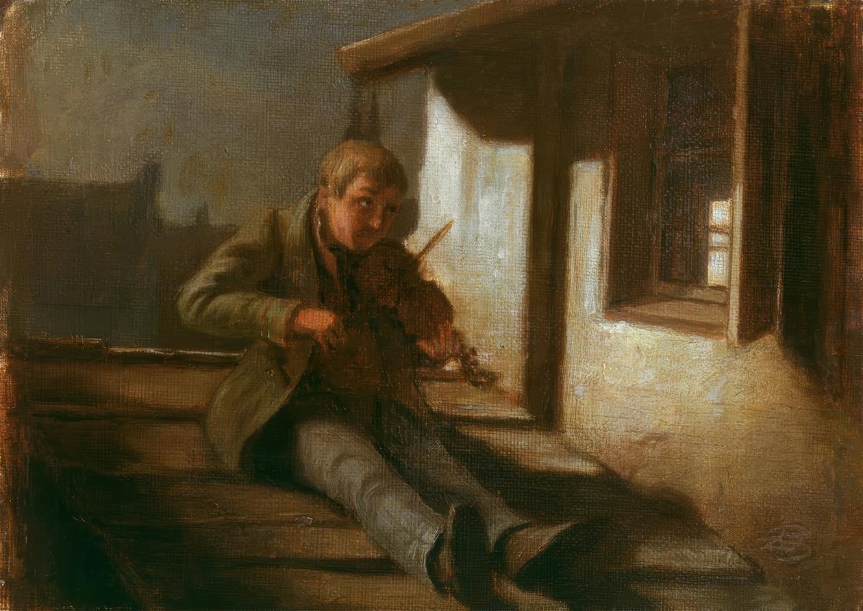 Violinista sul tetto da Carl Spitzweg