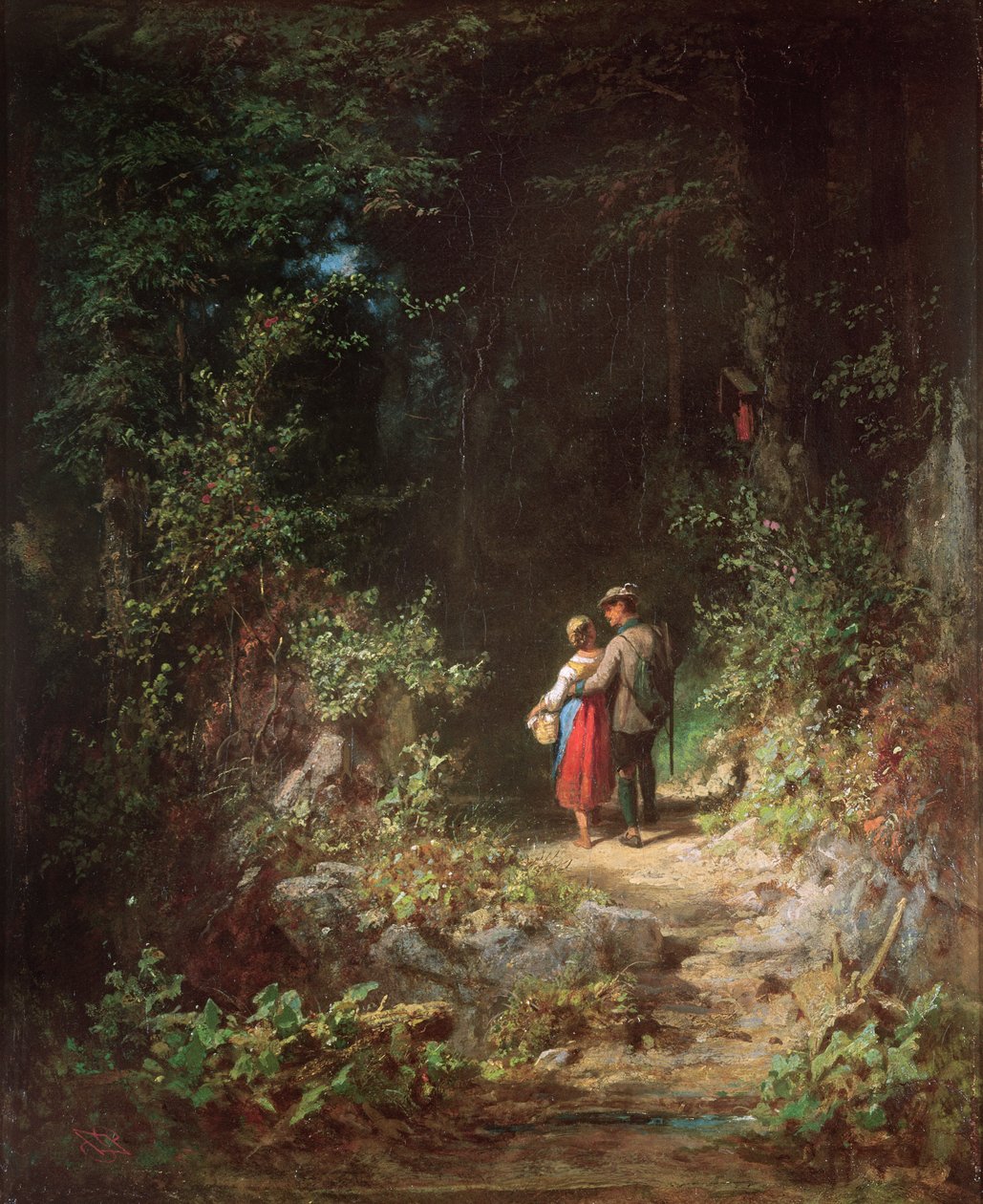 Amanti nel bosco, c.1860 da Carl Spitzweg