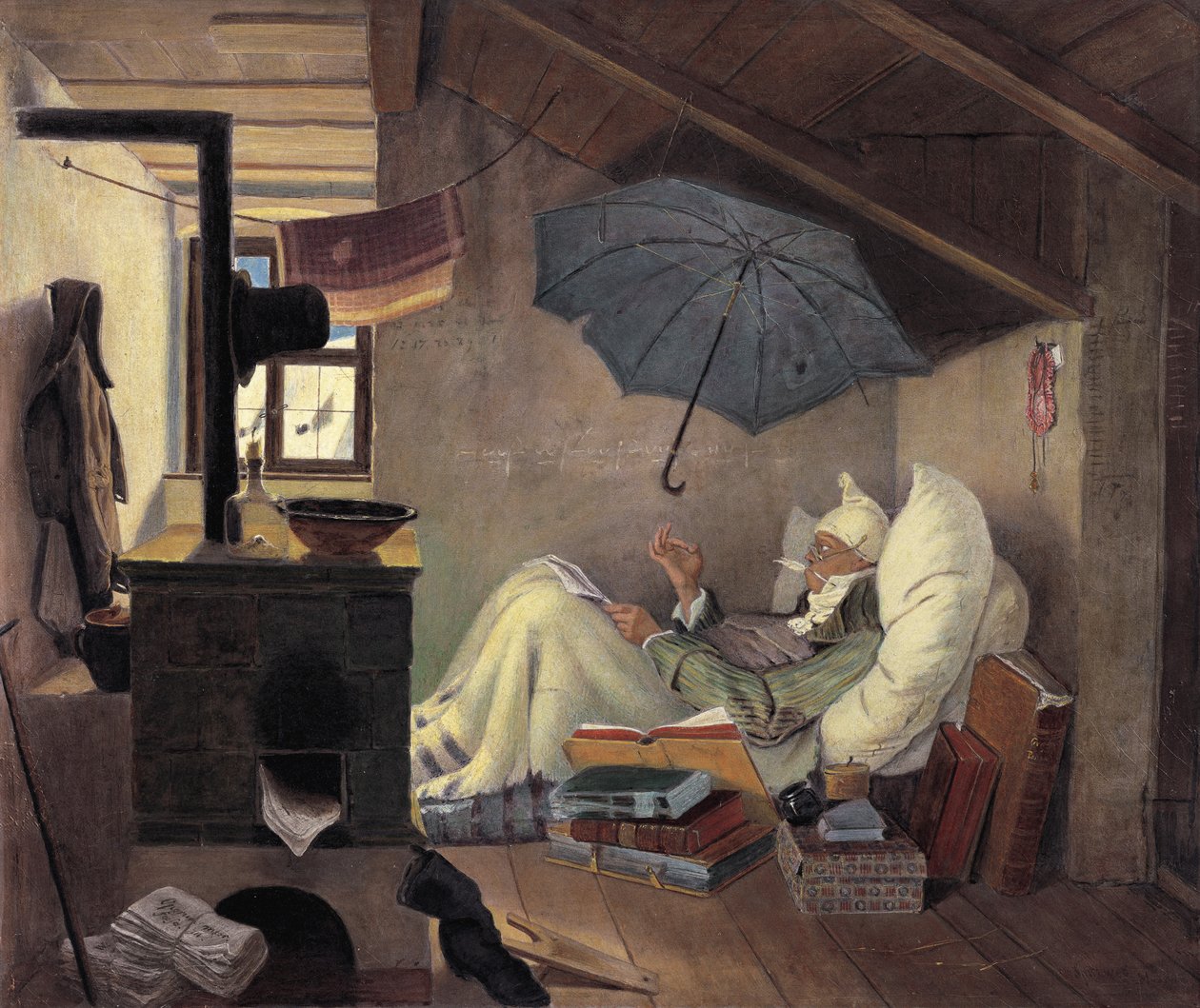 Il poeta povero, 1839 da Carl Spitzweg