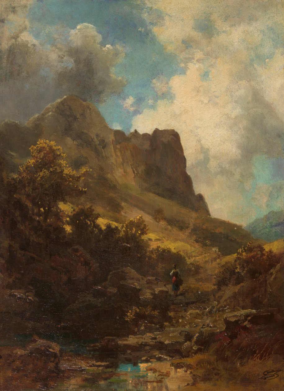 Valle Canyon con una lattaia, c. 1875 da Carl Spitzweg