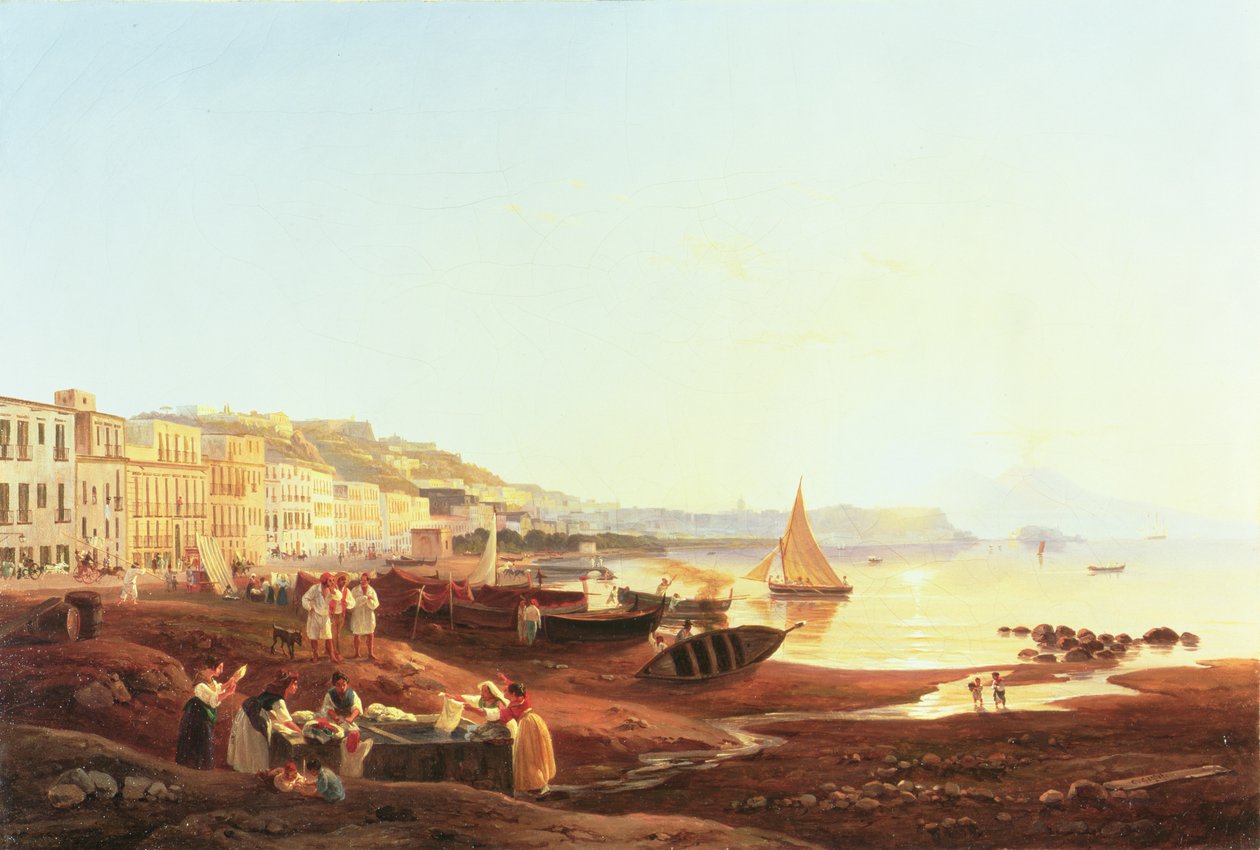 Porto di Mergellina, c.1831 da Carl Wilhelm Goetzloff