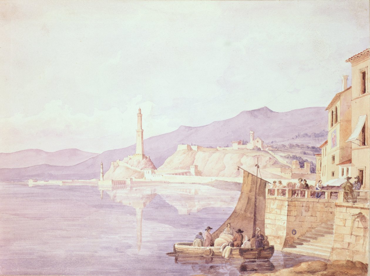Il porto di Genova, 1835 da Carl Wilhelm Goetzloff