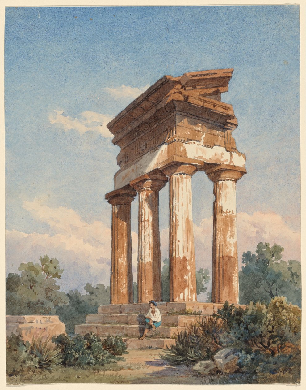 Rovine di un tempio ad Agrigento da Carl Wilhelm Götzloff