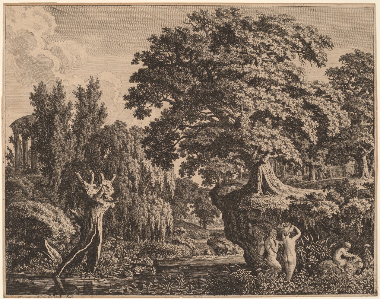 Paesaggio arcadico con una famiglia di satiri da Carl Wilhelm Kolbe
