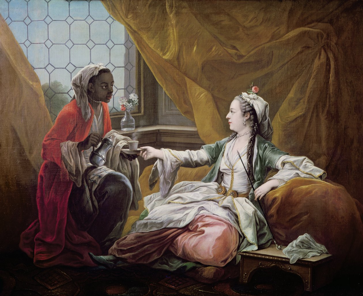 Sultana servita di caffè da un servitore da Carle van Loo