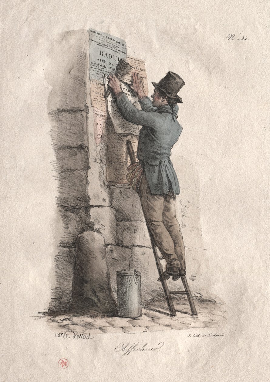 Affissatore di manifesti da Carle Vernet