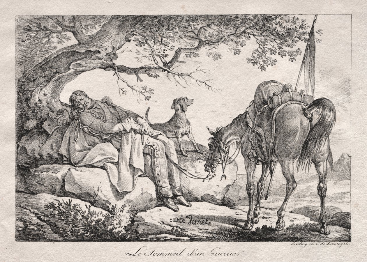 Il soldato dormiente da Carle Vernet
