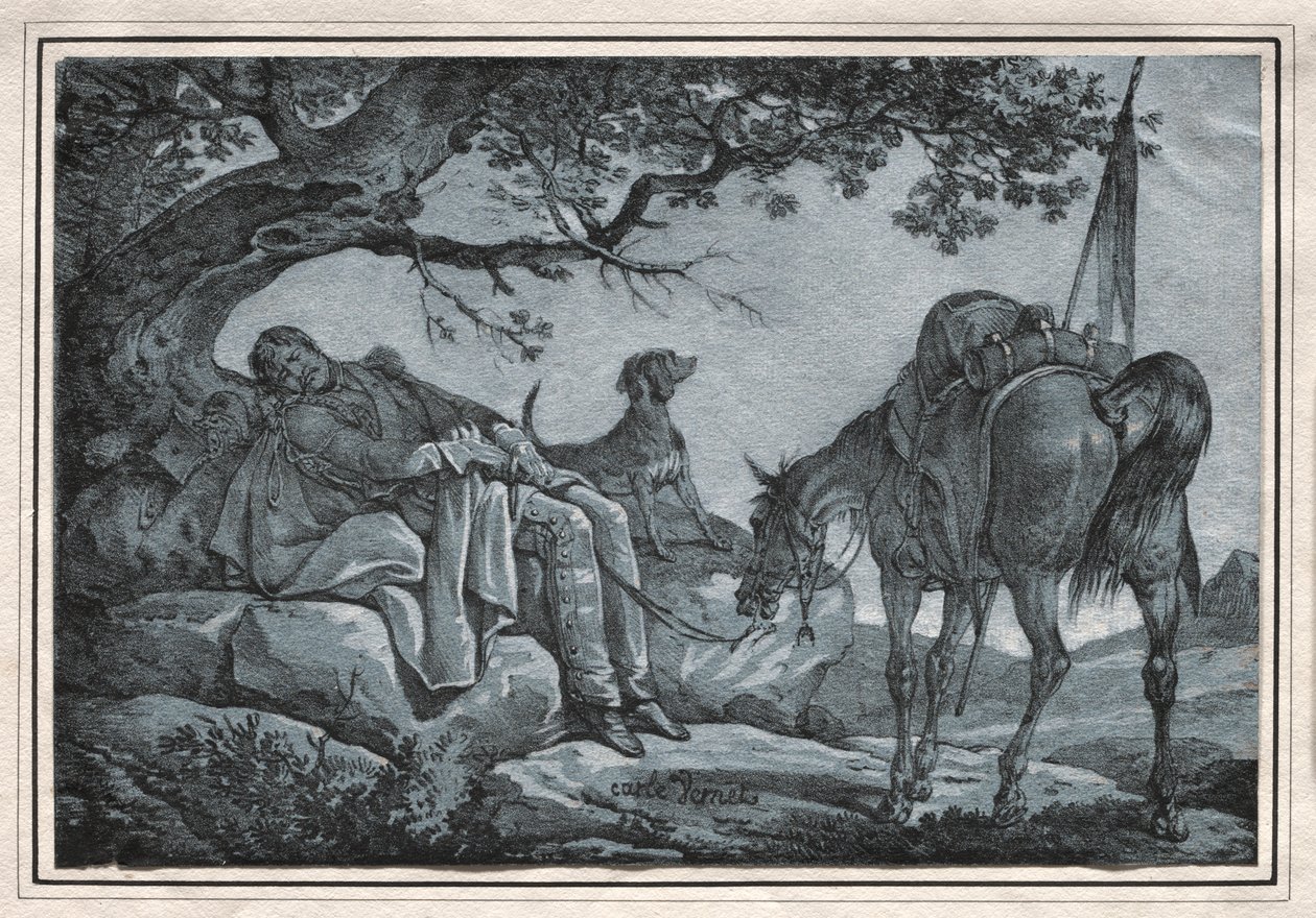 Il soldato dormiente da Carle Vernet