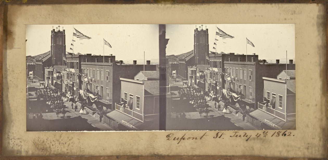 (Dupont Street, 4 luglio 1862) da Carleton E. Watkins