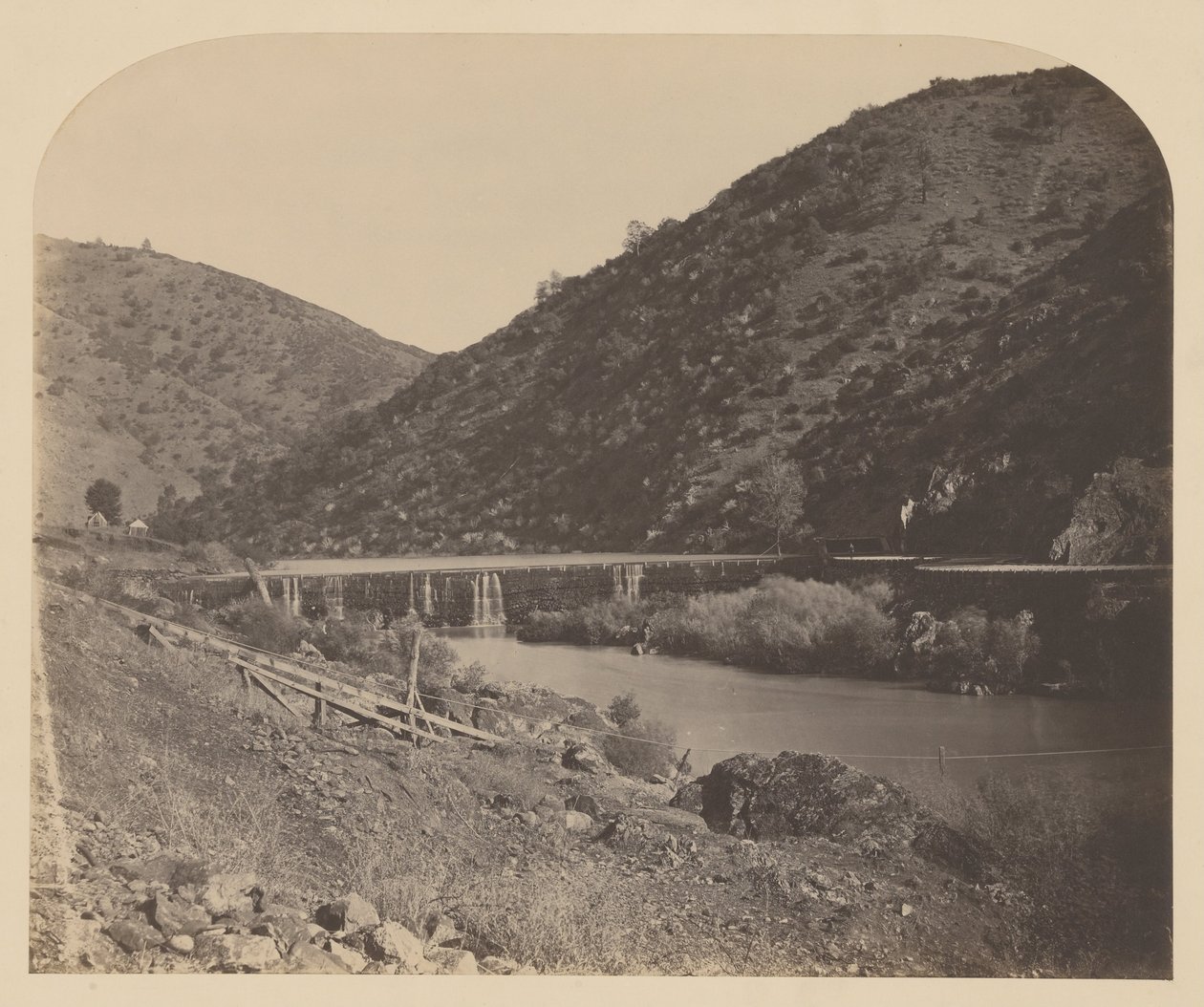 Diga di Benton, fiume Merced da Carleton E. Watkins