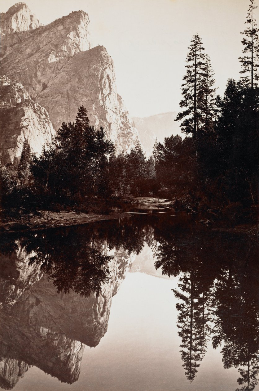 Tre fratelli, Yosemite, California da Carleton E. Watkins
