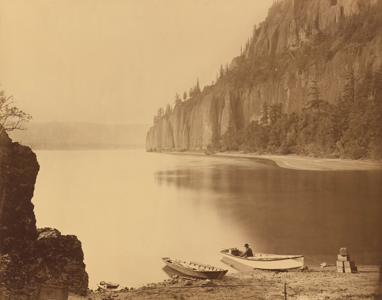 Capo Horn, fiume Columbia, 1867 (foto) da Carleton Emmons Watkins