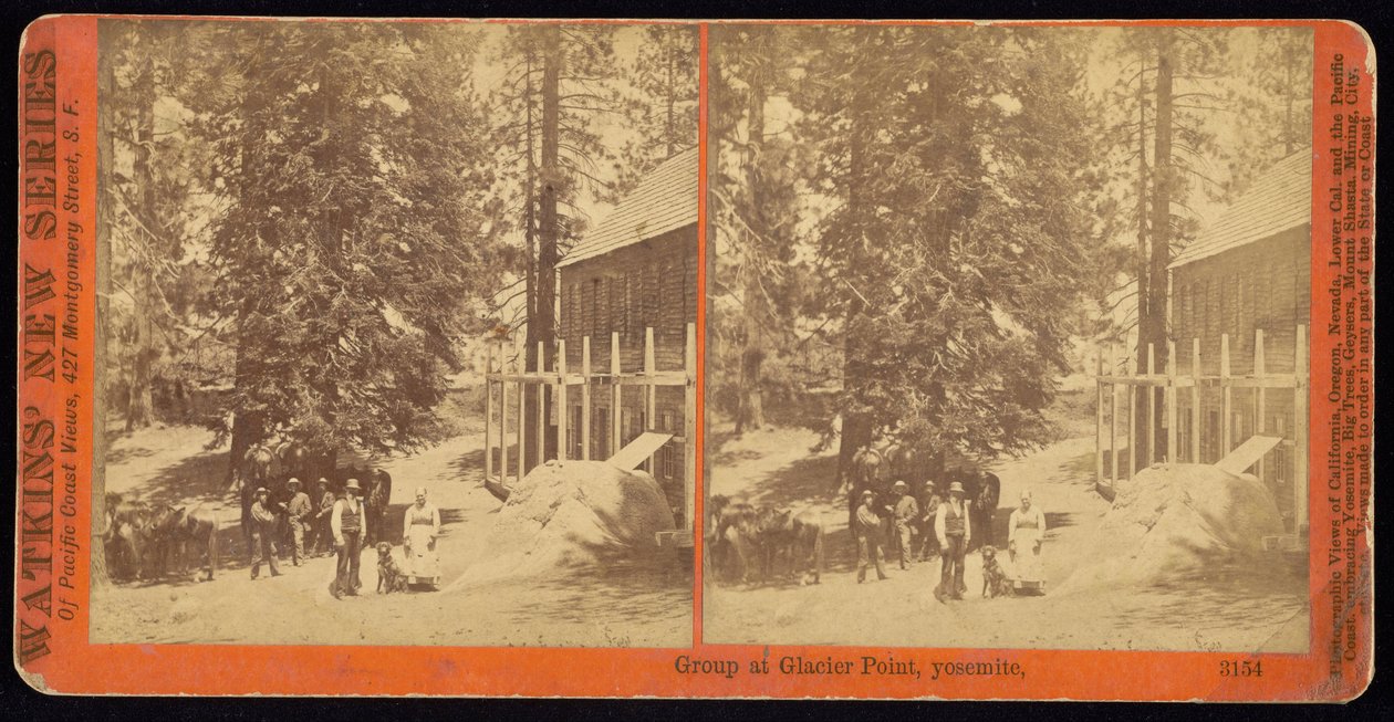 Gruppo a Glacier Point, Yosemite da Carleton Watkins