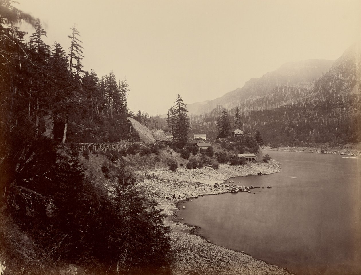 [La casa di Middle Block, Columbia River] da Carleton Watkins