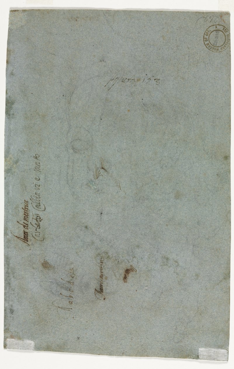 Schizzo della testa di un bambino (verso) da Carletto Caliari