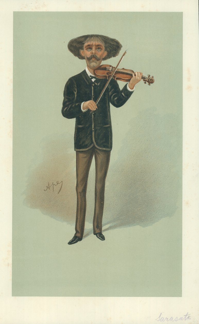 Senor Pablo Martin Meliton Sarasate, 25 maggio 1889, caricatura di Vanity Fair da Carlo Pellegrini