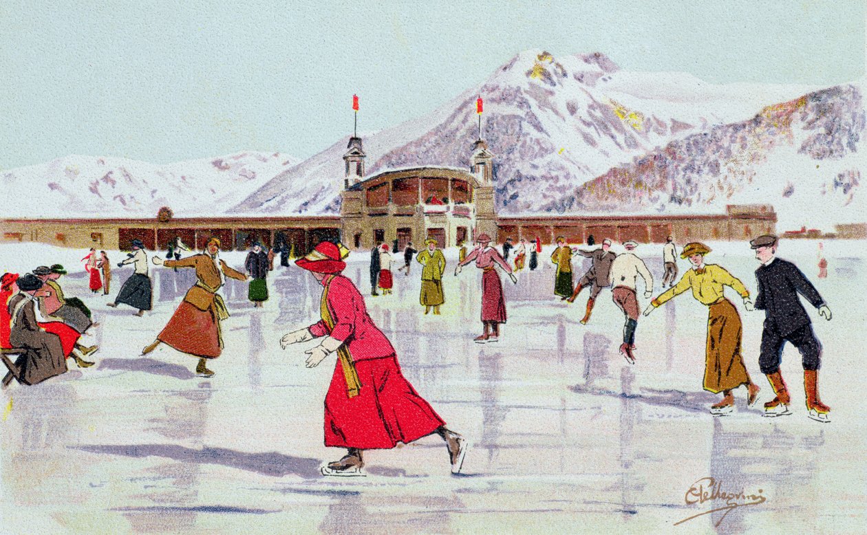 La pista di pattinaggio a Davos, Svizzera da Carlo Pellegrini
