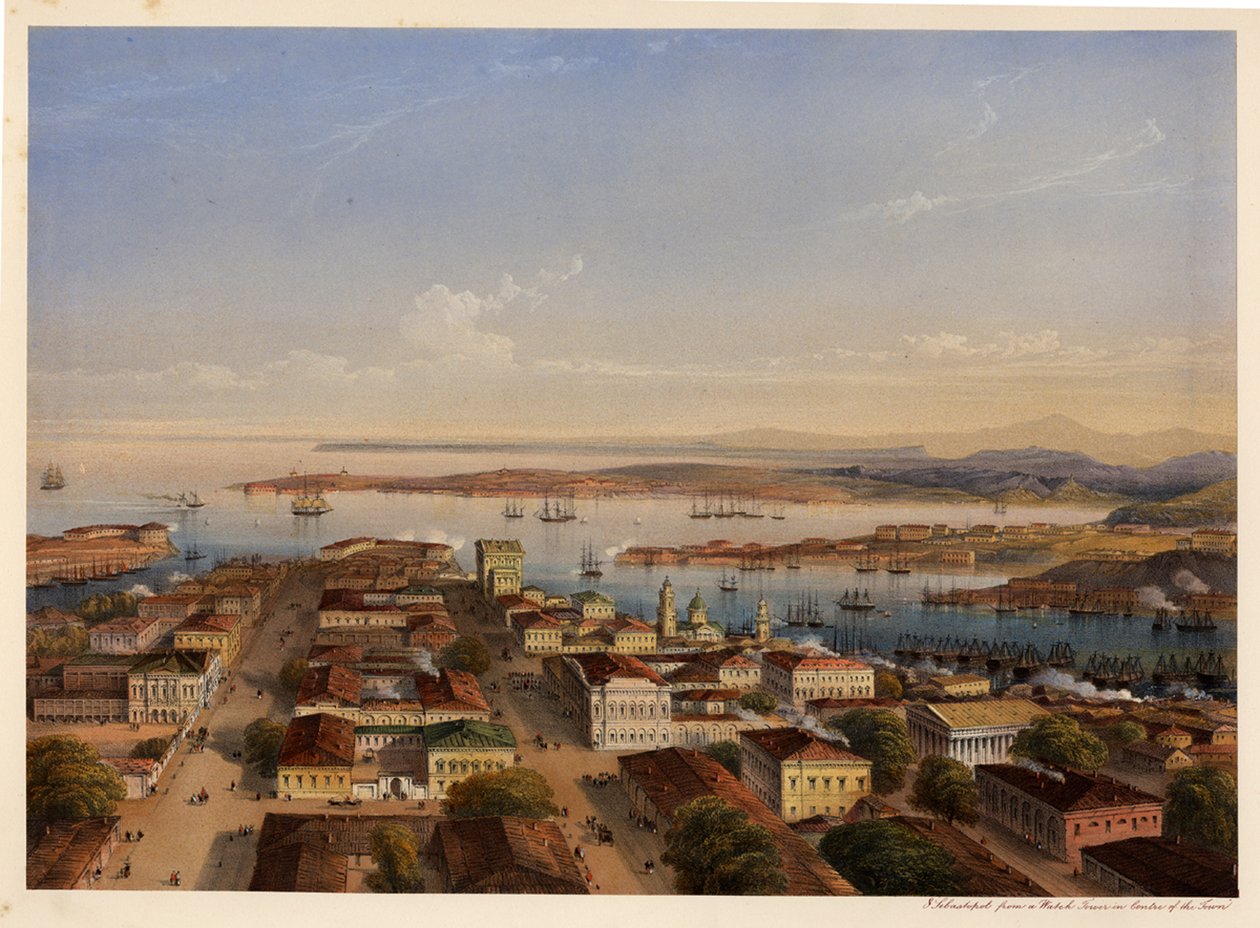 Veduta generale di Sebastopoli, 1856 da Carlo Bossoli