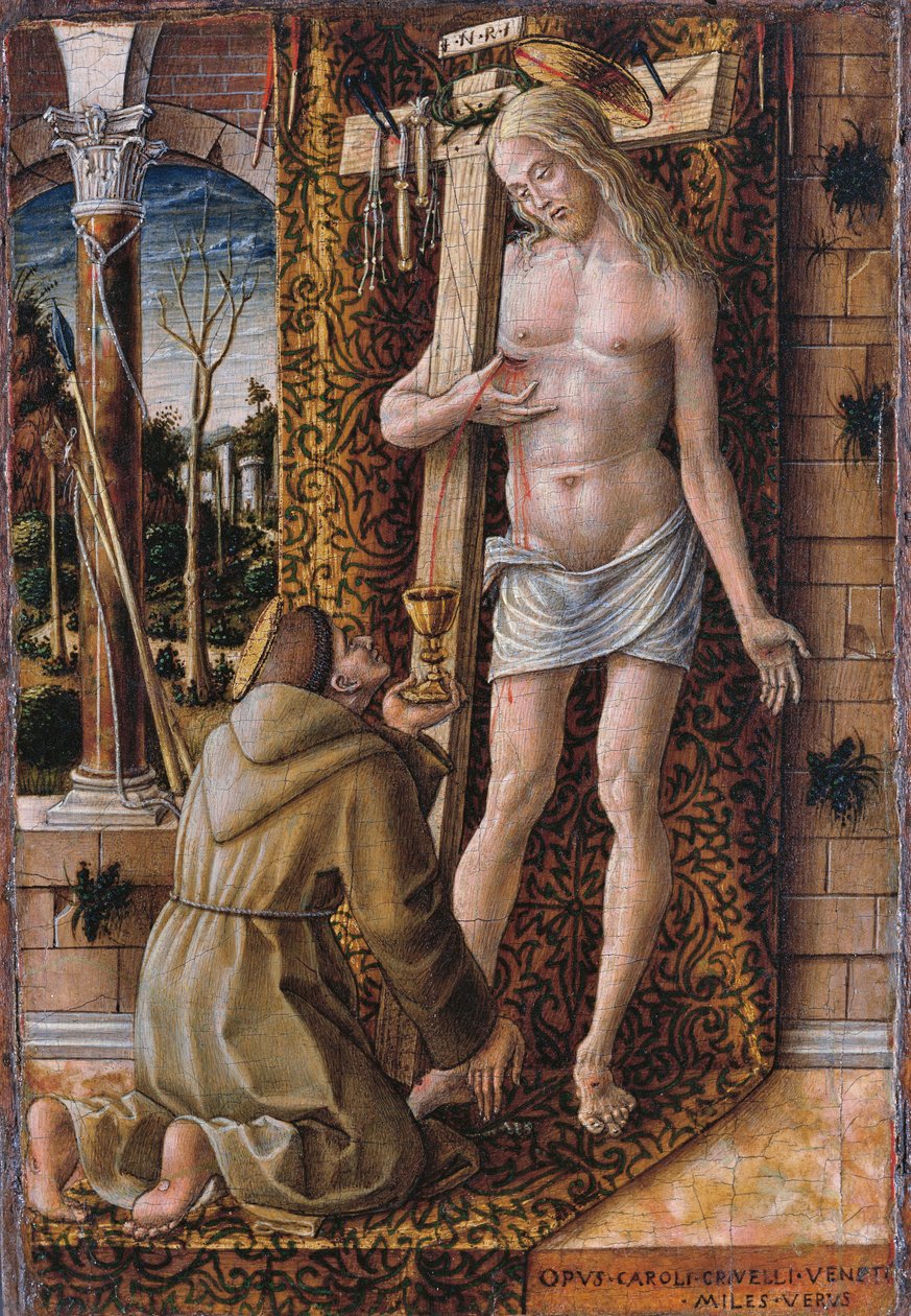 San Francesco raccoglie il sangue di Cristo da Carlo Crivelli