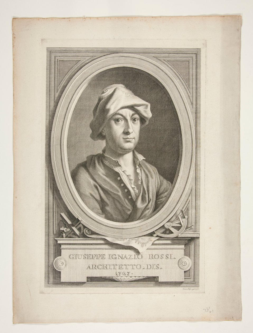 Ritratto di Giuseppe Ignazio Rossi da Carlo Gregori