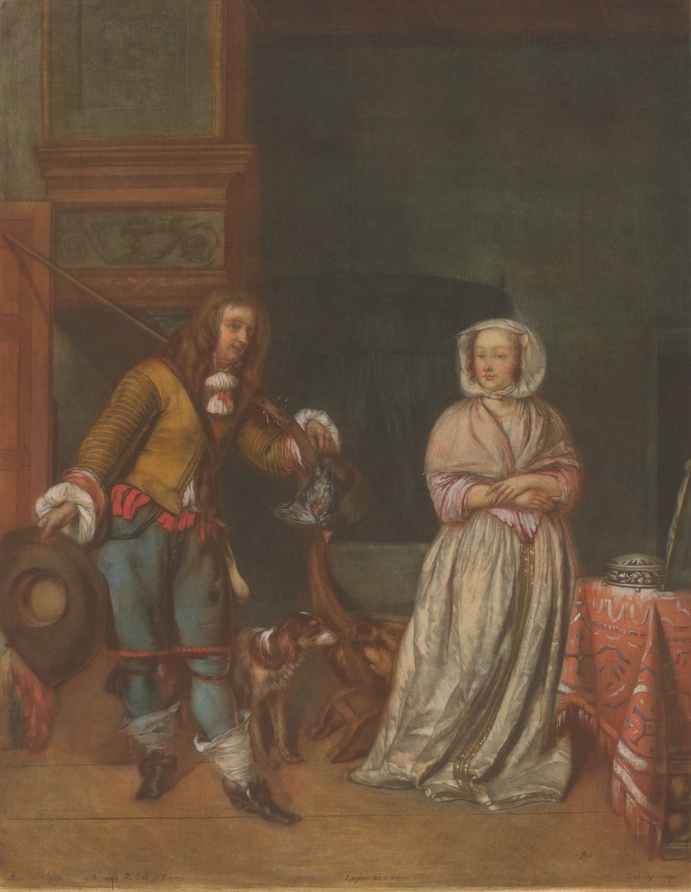 Cacciatore che visita una signora, 1783-1786 da Carlo Lasinio