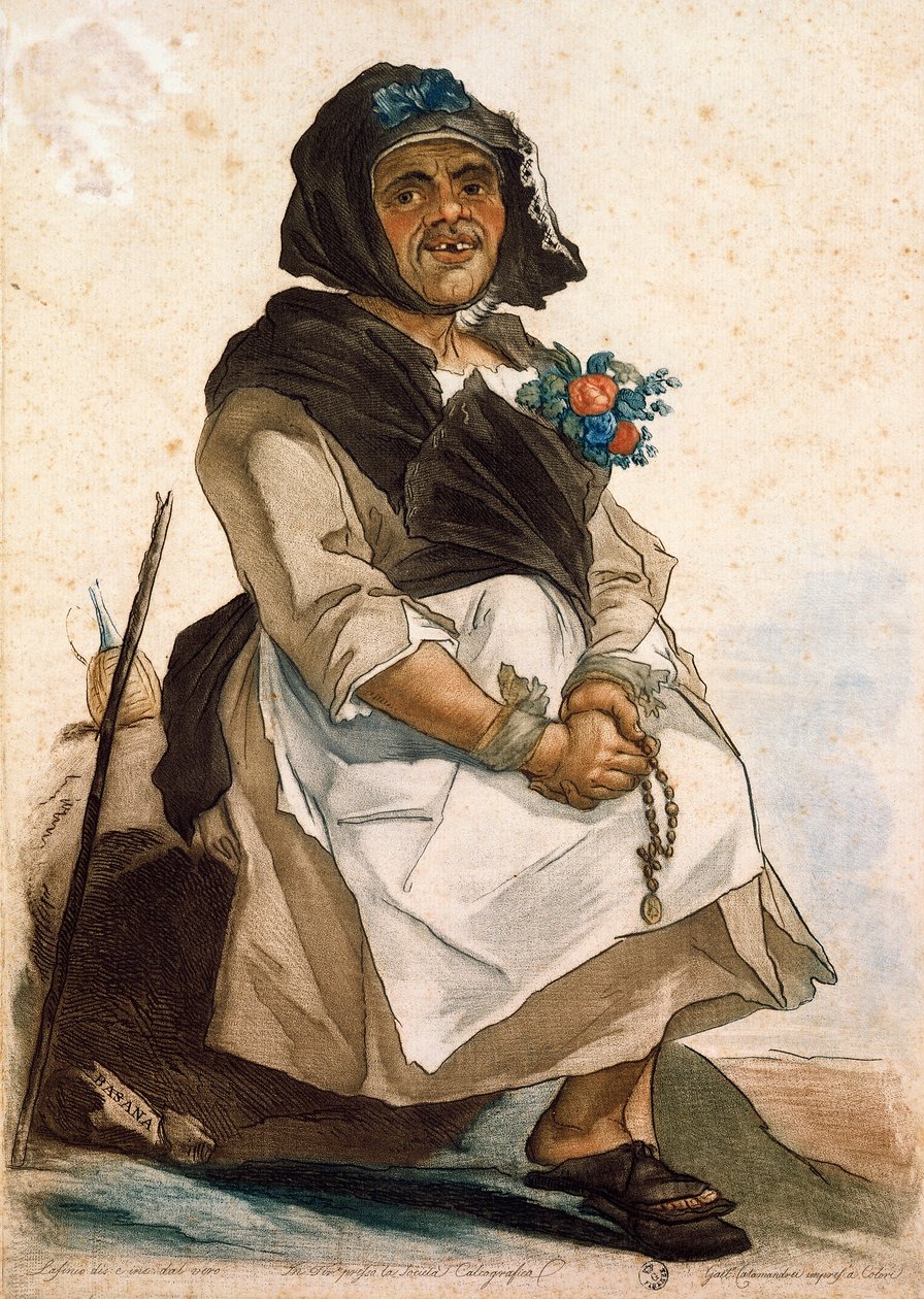 La basana (donna trasandata e spettinata) da Carlo Lasinio