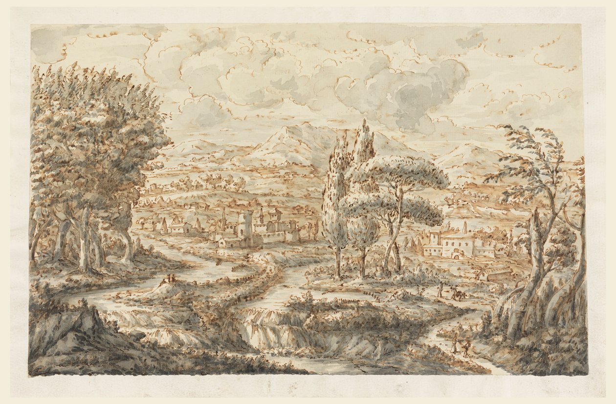 Disegno, Una valle, 1750-70 da Carlo Marchionni