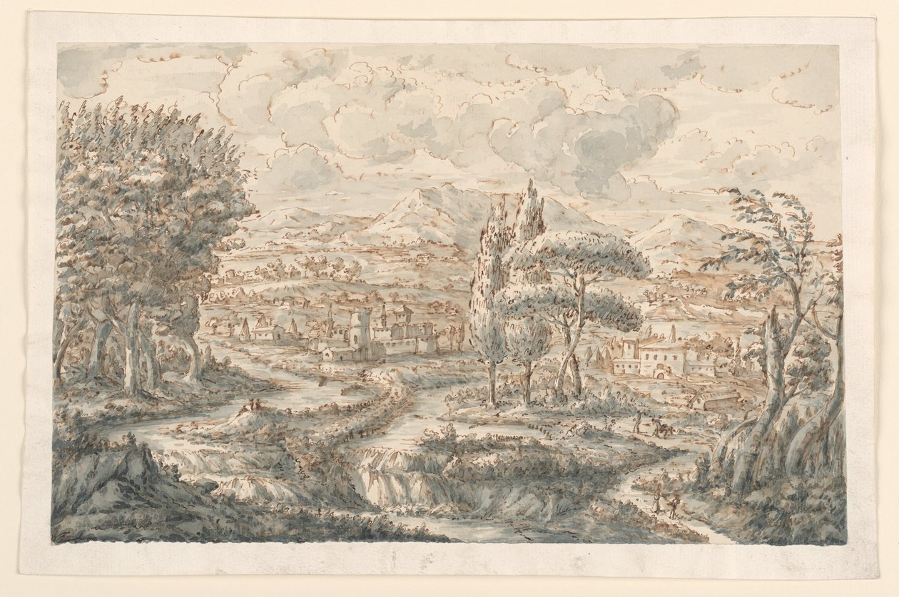 Disegno, Una valle, 1750-70 da Carlo Marchionni