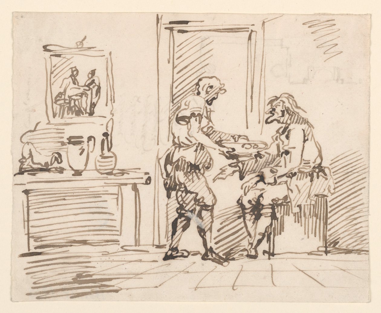 Disegno, Una scena di genere, 1725-50 da Carlo Marchionni