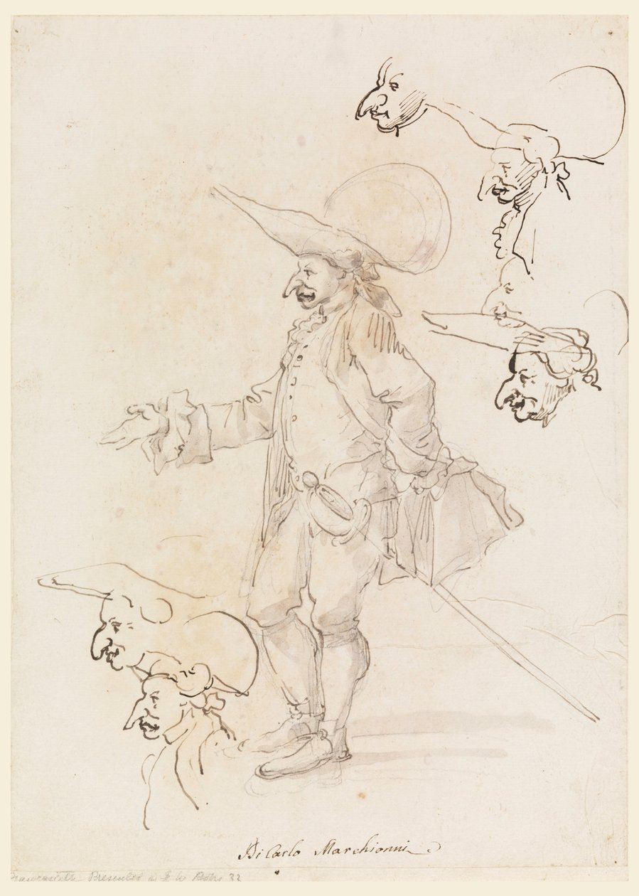 Disegno, Caricature, 1725-75 ca. da Carlo Marchionni