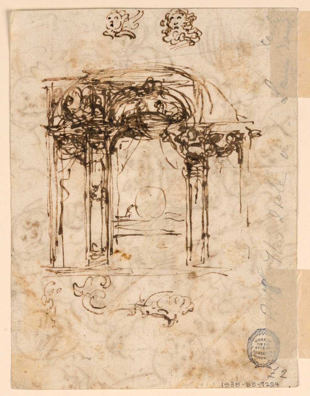 Disegno, studi di teste, 1760-80 da Carlo Marchionni